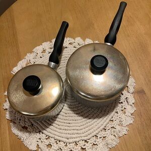 Vintage Ware-Ever Heavy Aluminum Sauce Pans with Lids.